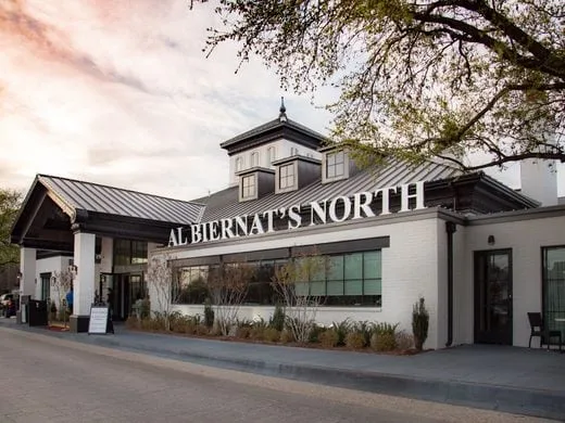 Al Biernat's North exterior at dusk on Spring Valley Road Dallas